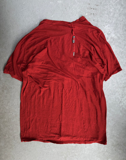 Boris Bidjan Saberi AW15 Overlock ‘TS1-TF’ Red Obejct-dyed T-shirt