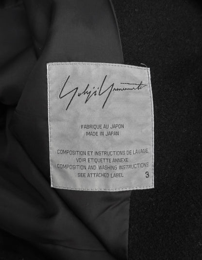 Yohji Yamamoto AW02 Deerskin Leather Panel Wool Car Coat