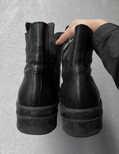 Rick Owens AW23 "LUXOR" Mega Bumper Leather Sneakers detail | DRIEW GARMENTS