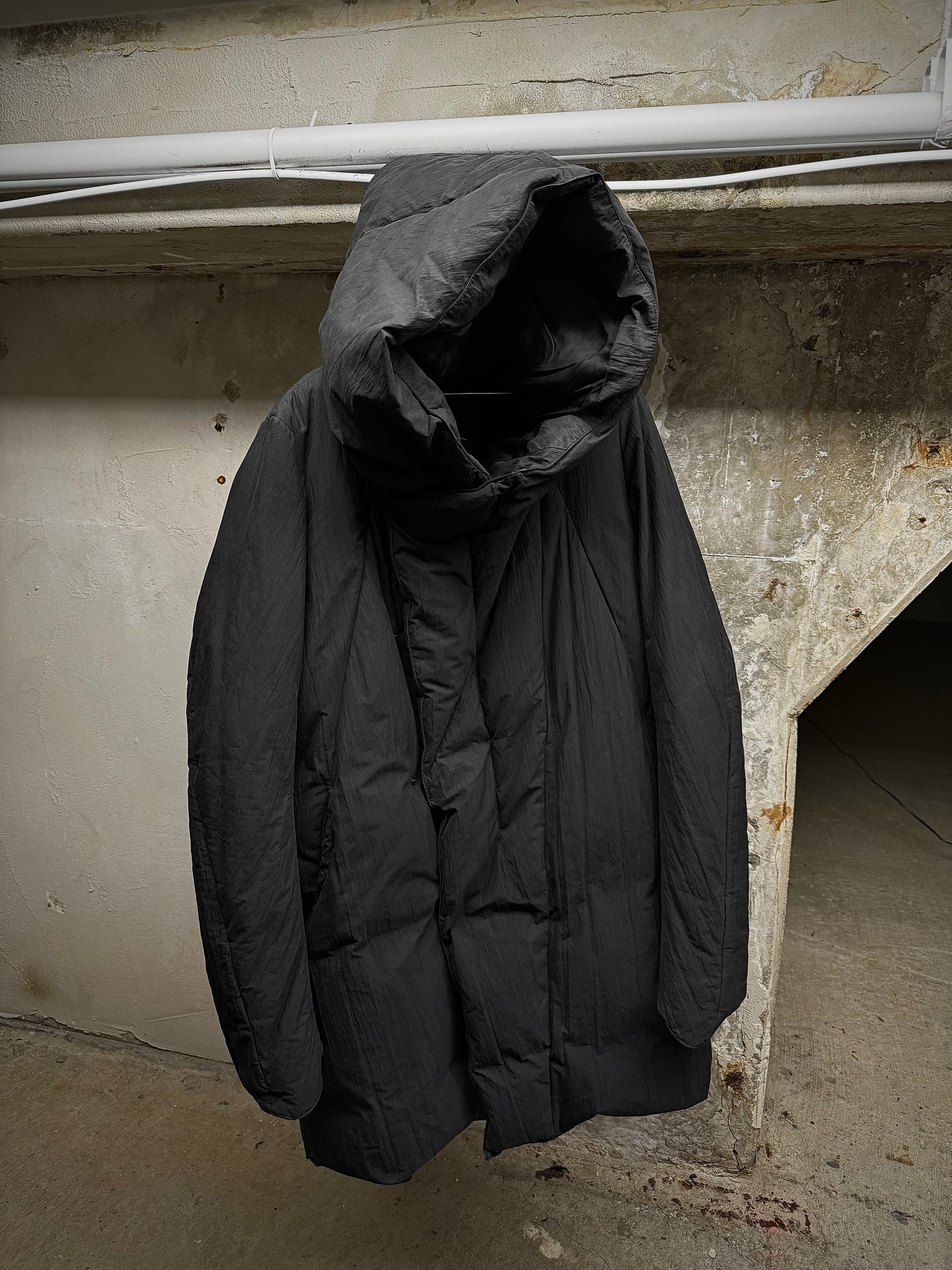 JULIUS _7 AW14-15 "Glitch;" Hooded Nylon Cotton Taffeta Down Puffer Jacket | Archive Fashion Toronto