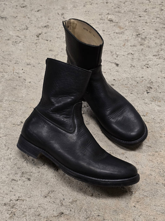 wjk by Jun Hashimoto 00s Black Bison Leather Back Zip Boots