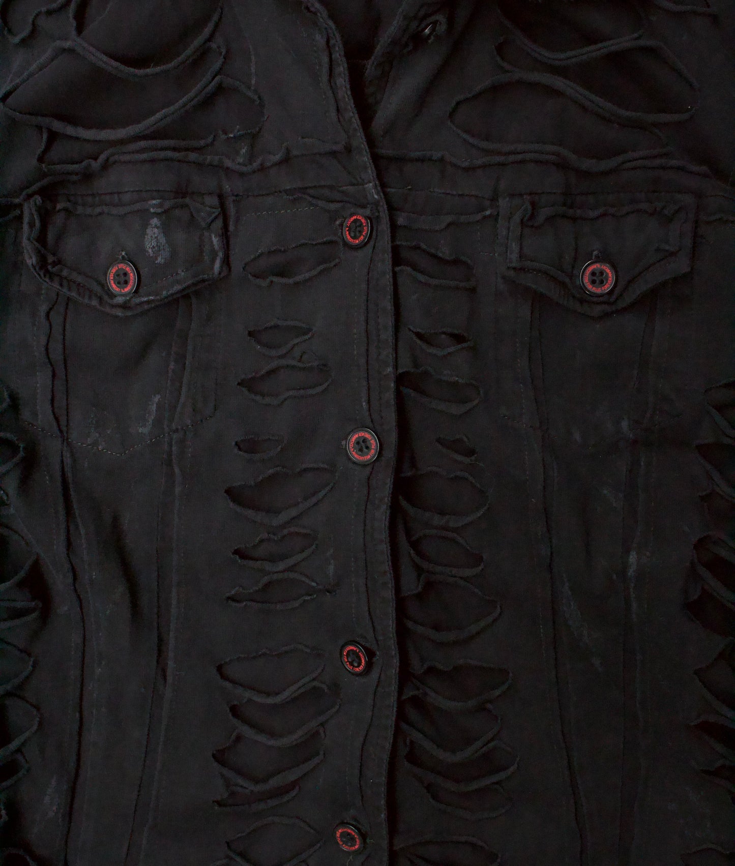 H.Naoto H.ANARCHYISM for PLUS 00s Distressed Cut-out Buttons Jacket