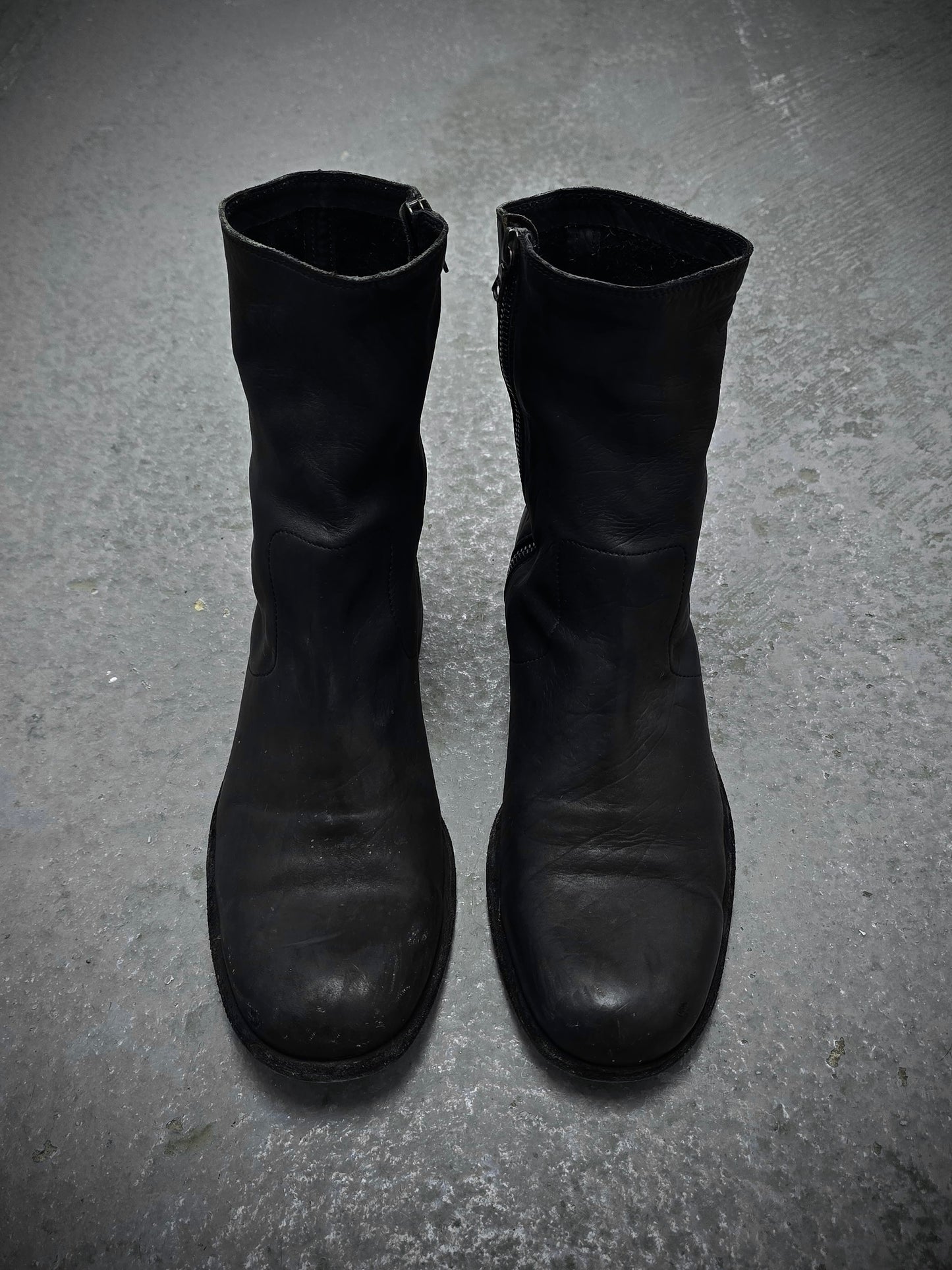 Isamu Katayama "BACKLASH" Side Zip Deerskin Leather boots detail | DRIEW GARMENTS
