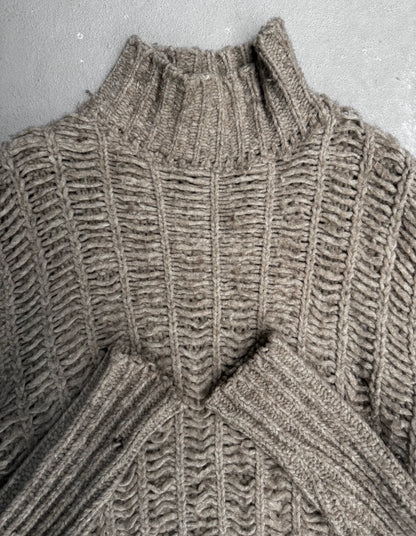 Rick Owens FW18 "SISYPHUS" PEARL Chunky Open Yak Wool Knit