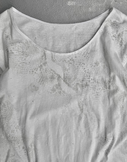 14thAddiction Early 00s Python Printed Raw Cut T-shirt