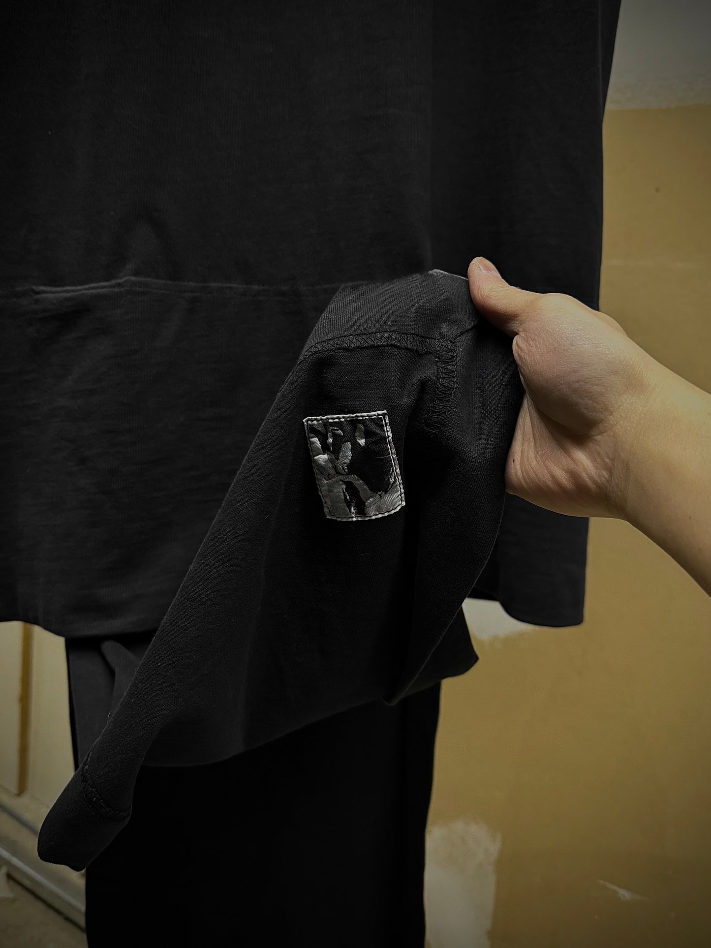 Rick Owens DRKSHDW AW12 "MOUNTAIN" Druid Hood Long Flap Tank Top detail | DRIEW GARMENTS