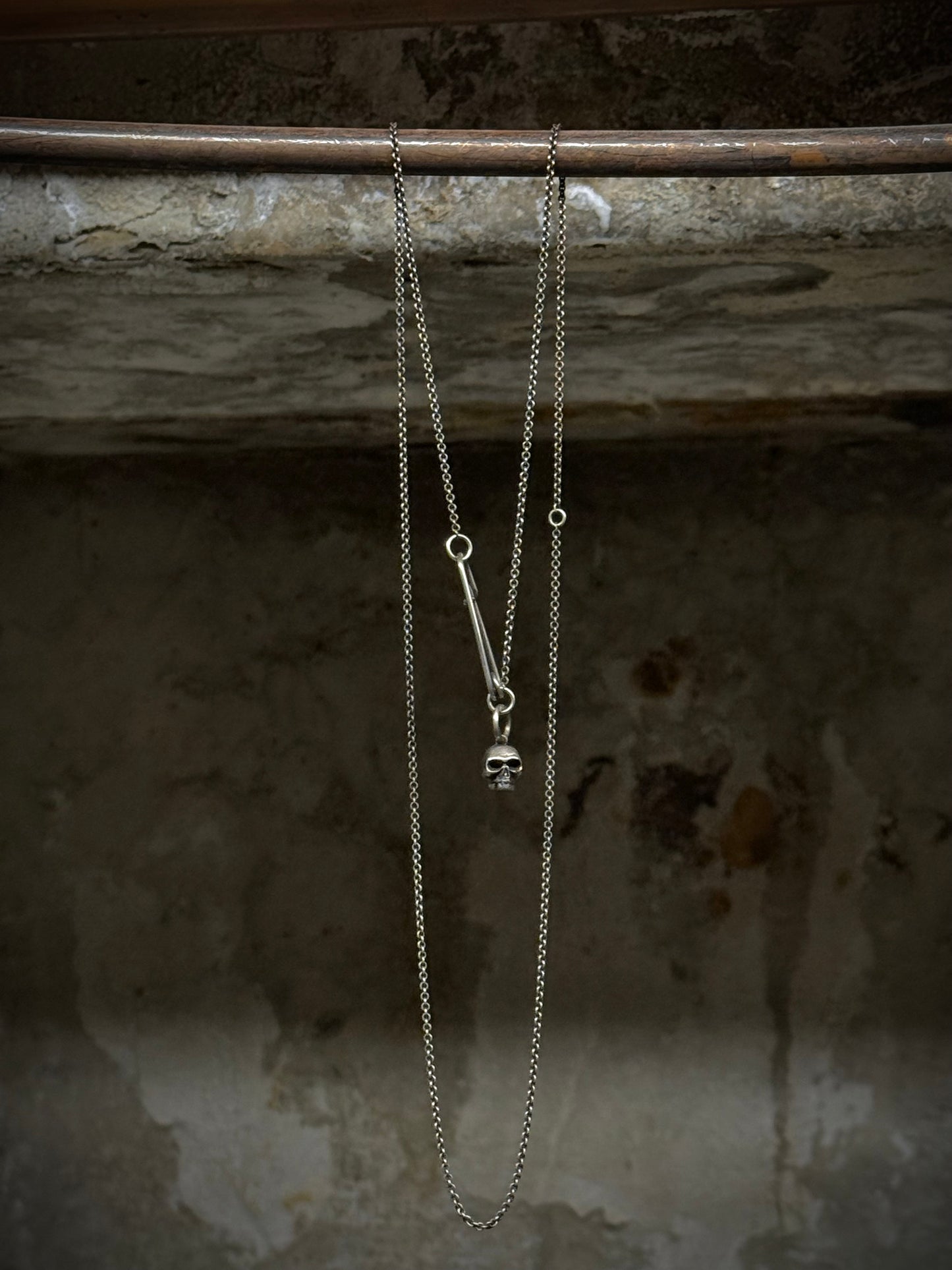 WERKSTATT:MÜNCHEN 'M3982SI' .925 Silver Safety Pin Skull Chain Necklace | Archive Fashion Toronto