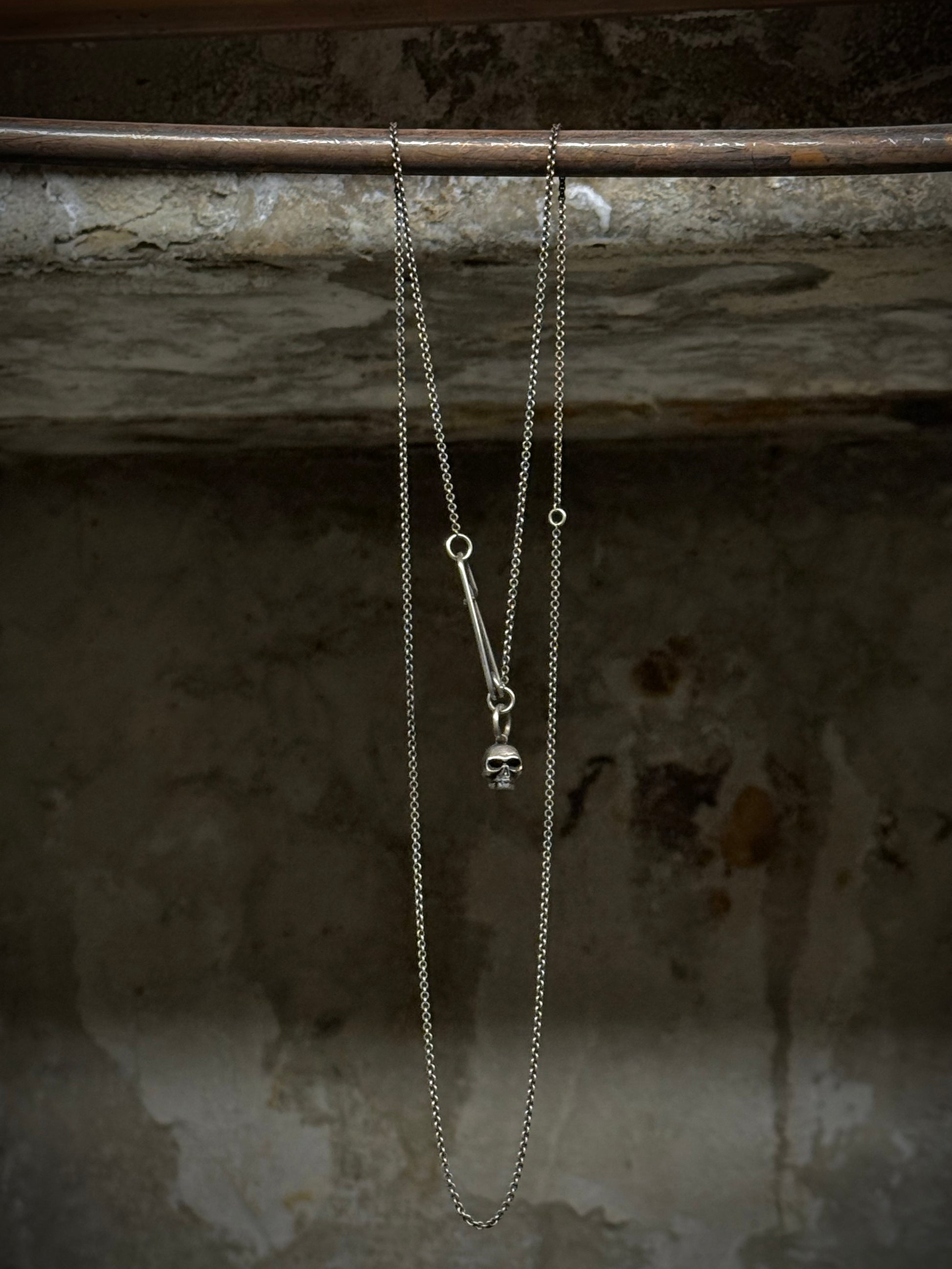 WERKSTATT:MÜNCHEN 'M3982SI' .925 Silver Safety Pin Skull Chain Necklace | Archive Fashion Toronto