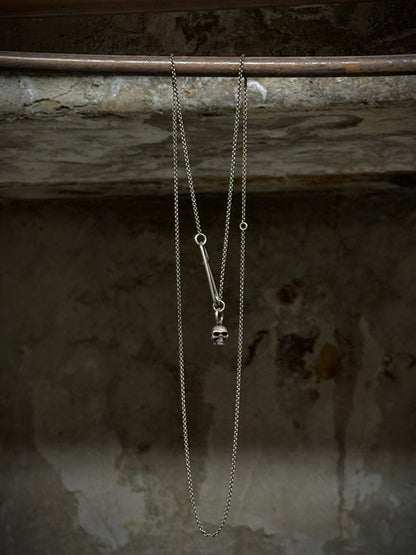 WERKSTATT:MÜNCHEN 'M3982SI' .925 Silver Safety Pin Skull Chain Necklace | Archive Fashion Toronto