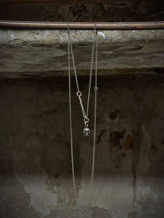 WERKSTATT:MÜNCHEN 'M3982SI' .925 Silver Safety Pin Skull Chain Necklace | Archive Fashion Toronto