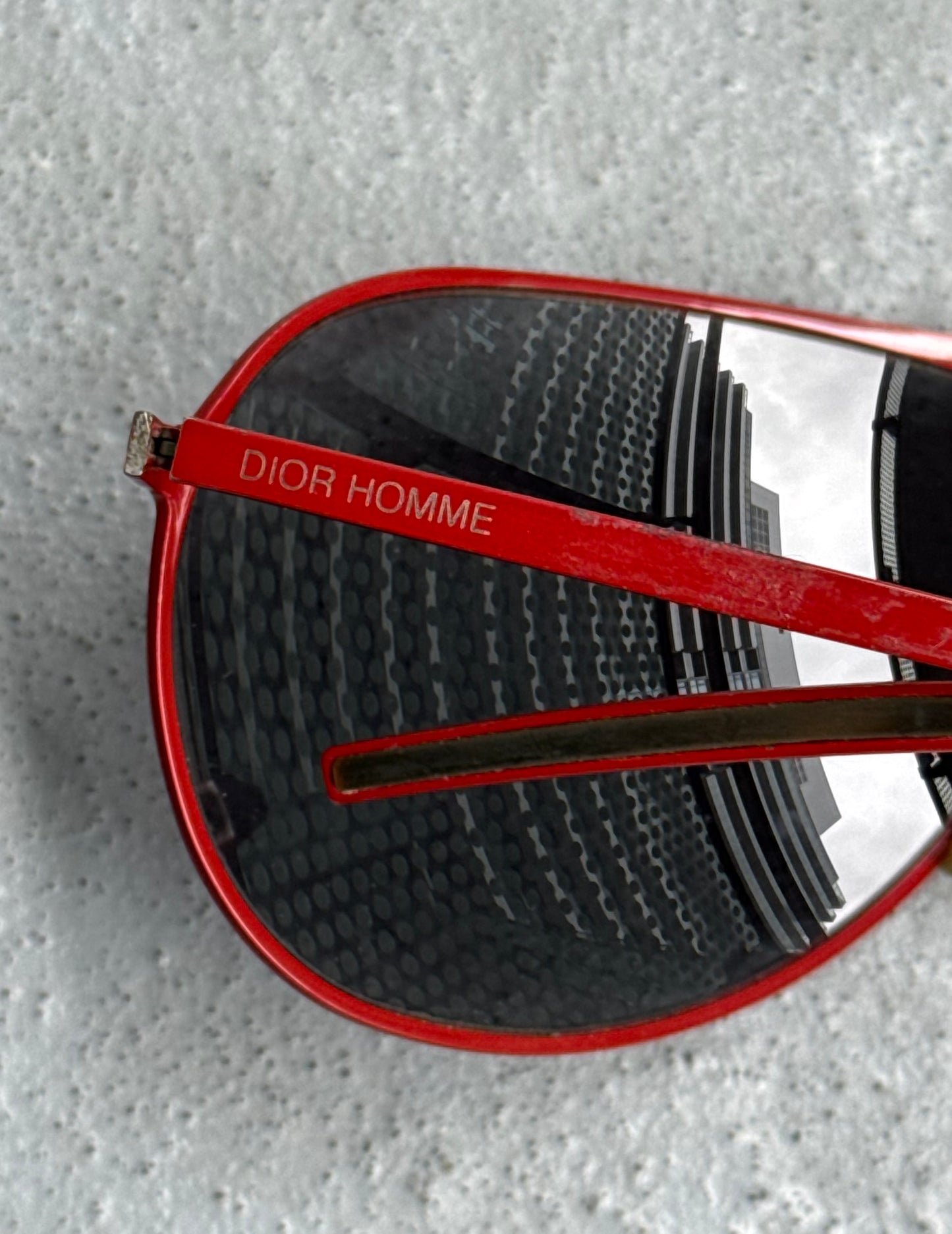 Dior Homme Early 00s Red Aviator Sunglasses