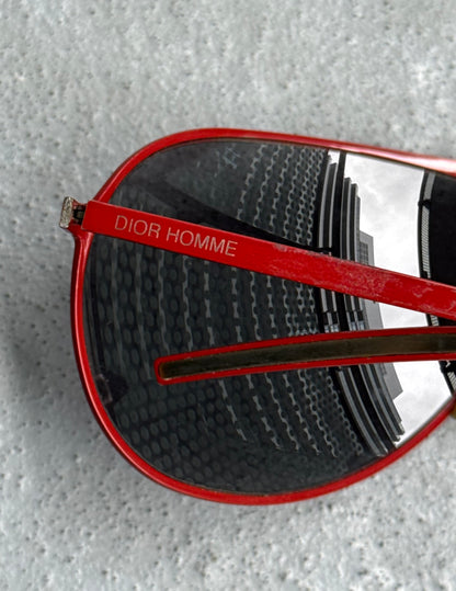Dior Homme Early 00s Red Aviator Sunglasses