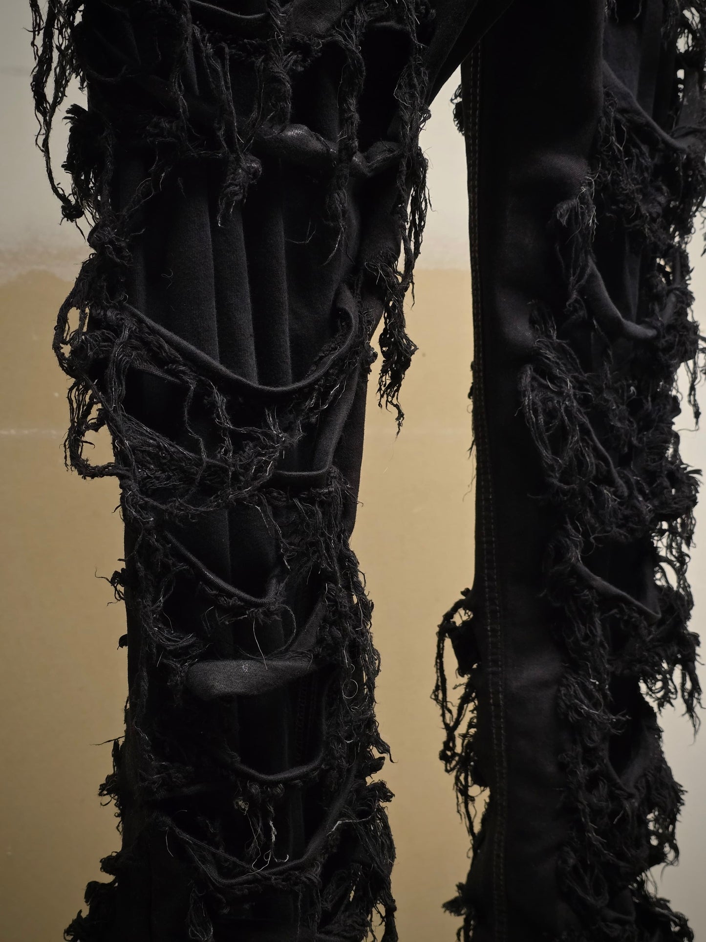 Rick Owens DRKSHDW AW22 "STROBE" Slashed 'Detroit Cut' Waxed Denim