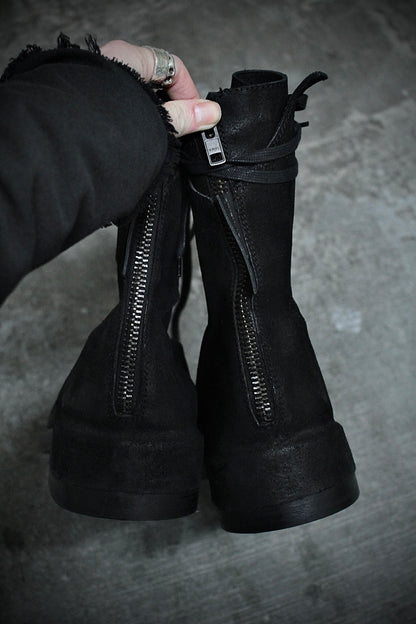 Cinzia Aria CINZIA ARAIA Reverse Cow Leather Back Zip Boots detail | DRIEW GARMENTS