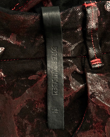 Boris Bidjan Saberi AW15-16 P13-RF ‘Bloor Red’ Object Dyed J-cut Vinyl Coating Denim