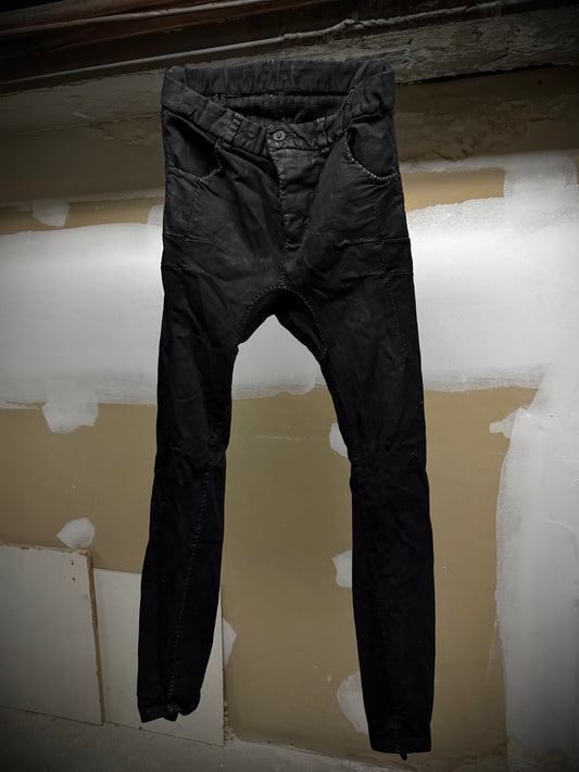 Boris Bidjan Saberi AW24 ‘P13.HS TF F1939’ Full Black Hand Stitch Vinyl Coated Denim