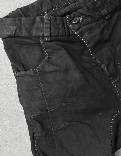 Boris Bidjan Saberi AW17 ‘P13-HS-TF F1504K’ Obsidian Black Hand Stitch Waxed Denim