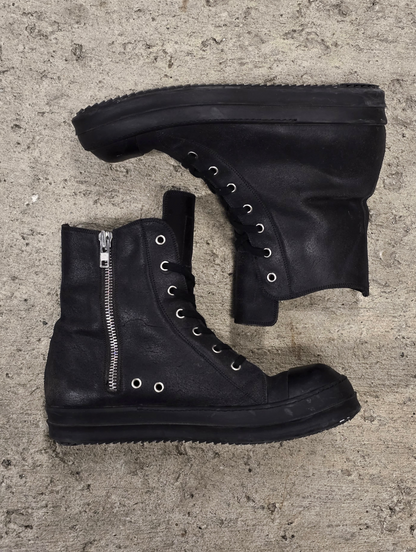 Rick Owens AW12 “MOUNTAIN” Reverse Cow Leather High Top Ramones Sneakers