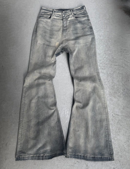 Rick Owens DRKSHDW AW24 "PORTERVILLE" SKY Bolans Bootcut Denim