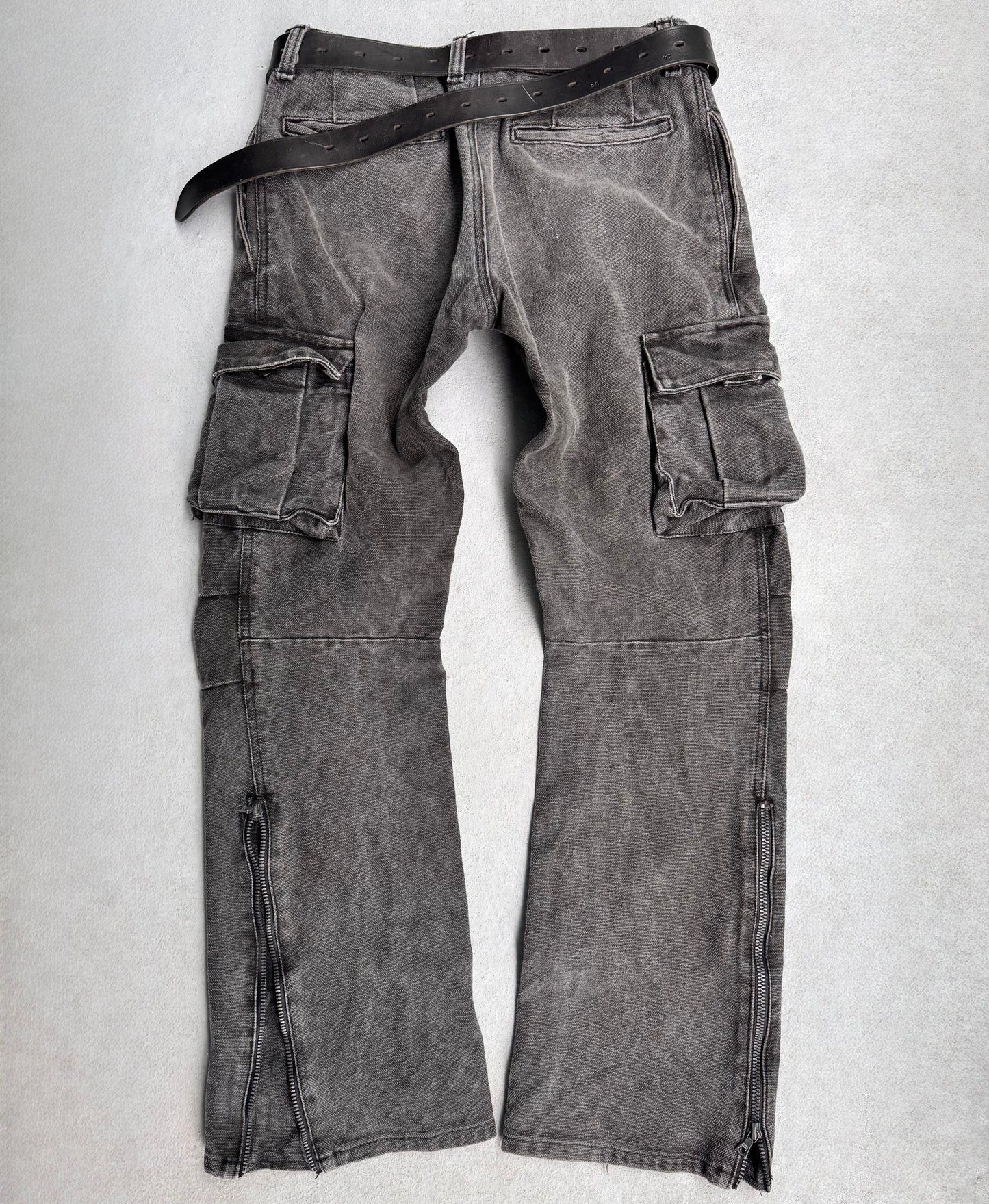 RipVanWinkle Late 90s Articulated Knee Flare Bootcut Cargos Denim