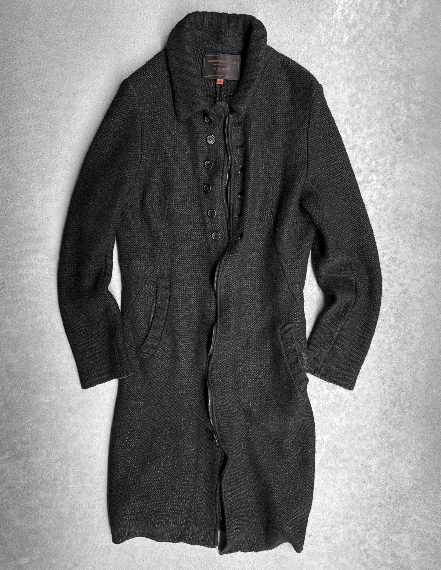UNDERCOVER AW06-07 “but beautiful: GURU GURU” Distorted Long Knit Coat