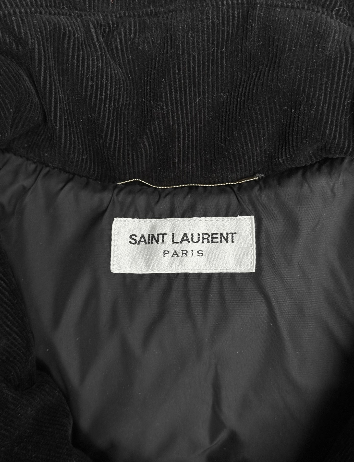 Saint Laurent Paris AW17 'BAD LIEUTENANT' Concealed Hooded Corduroy Puffer Jacket