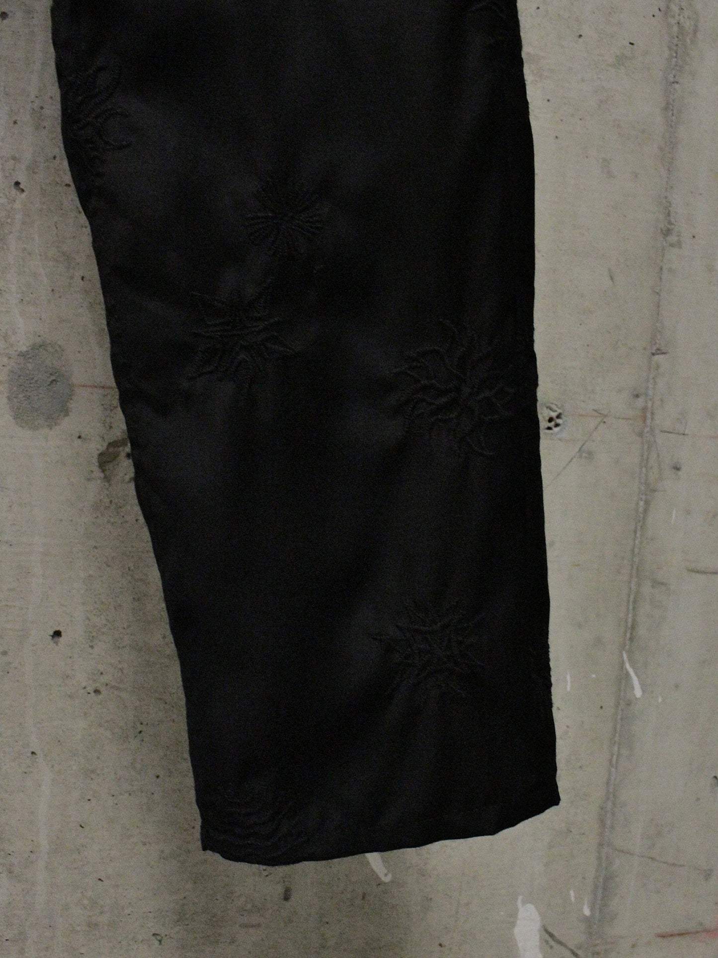 BLACK COMME des GARÇONS SS24 Black Sun Embroidered Wool Pants