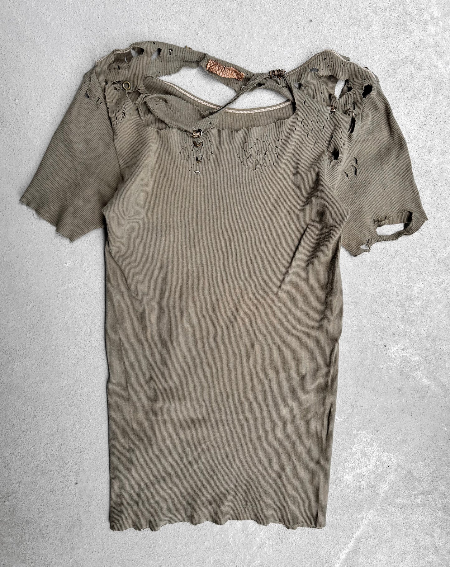 IfSixWasNine Early 00s ‘MUDMAX’ Ribbed Cotton T-shirt
