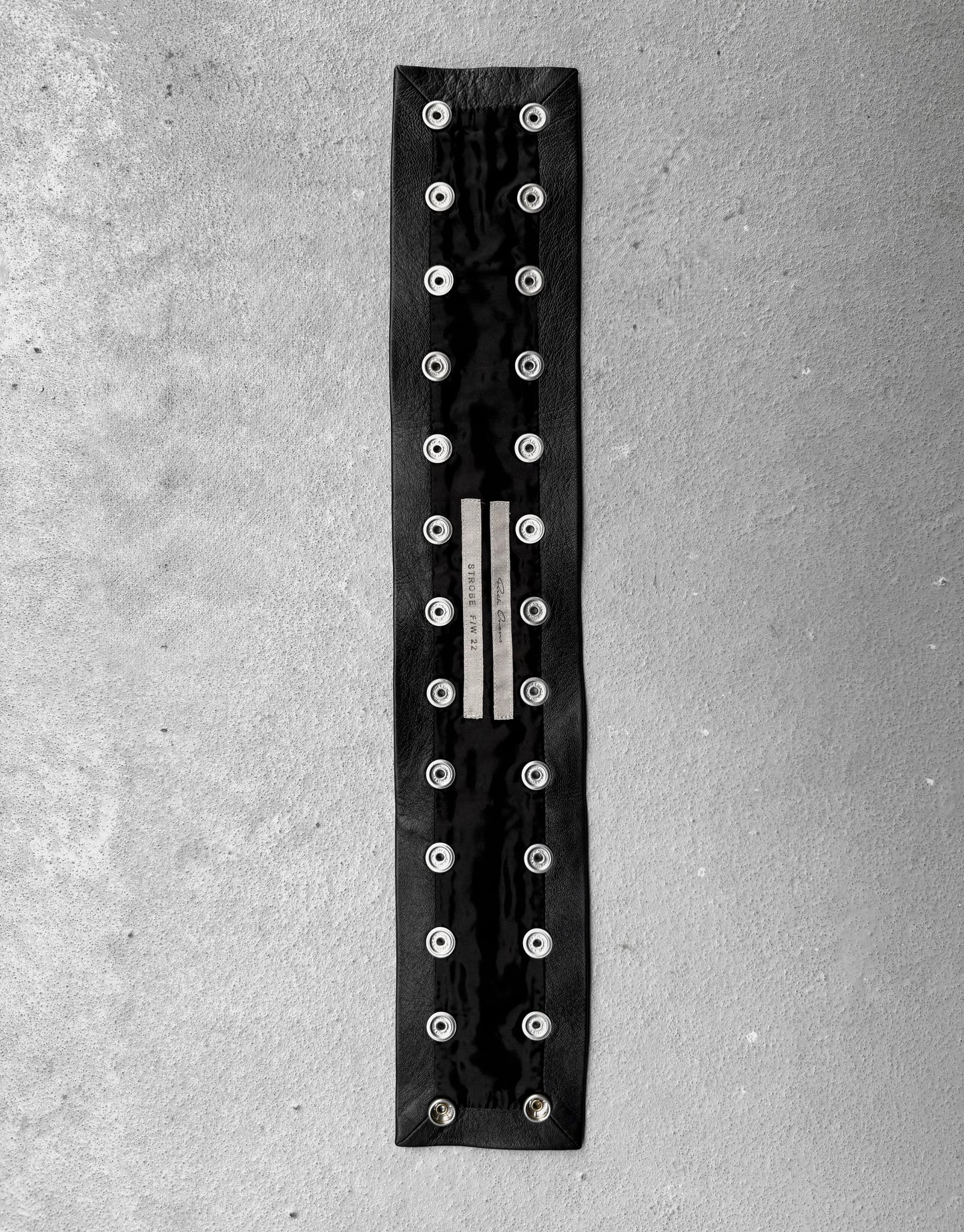 Rick Owens AW22 “STROBE” Calfskin Leather Snap Buttons Choker/Bracelet