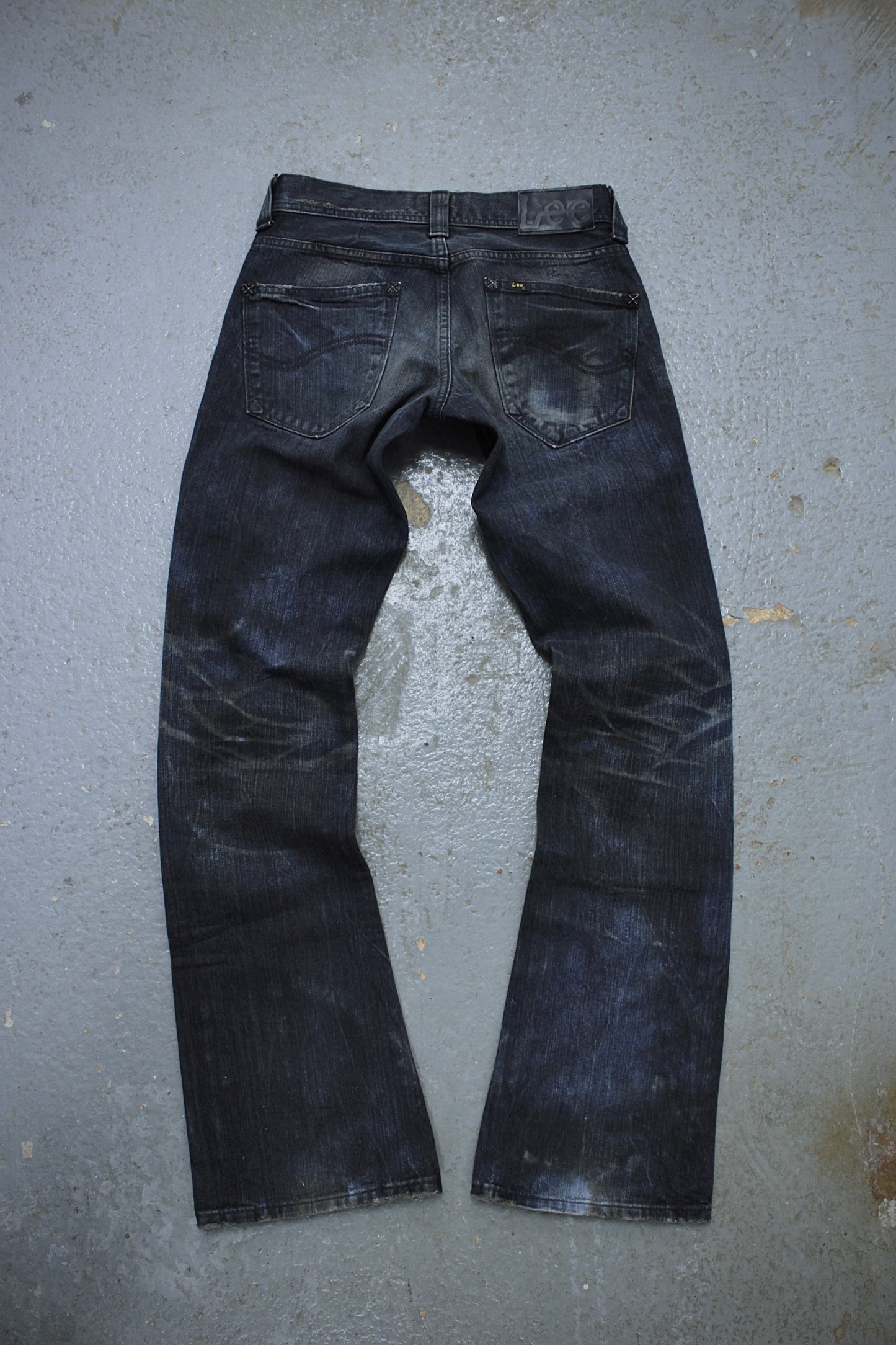 Midas x LEE Early 00s Mud Washed Blue Studded Bootcut Denim detail | DRIEW GARMENTS
