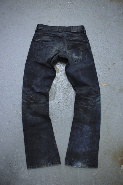 Midas x LEE Early 00s Mud Washed Blue Studded Bootcut Denim detail | DRIEW GARMENTS