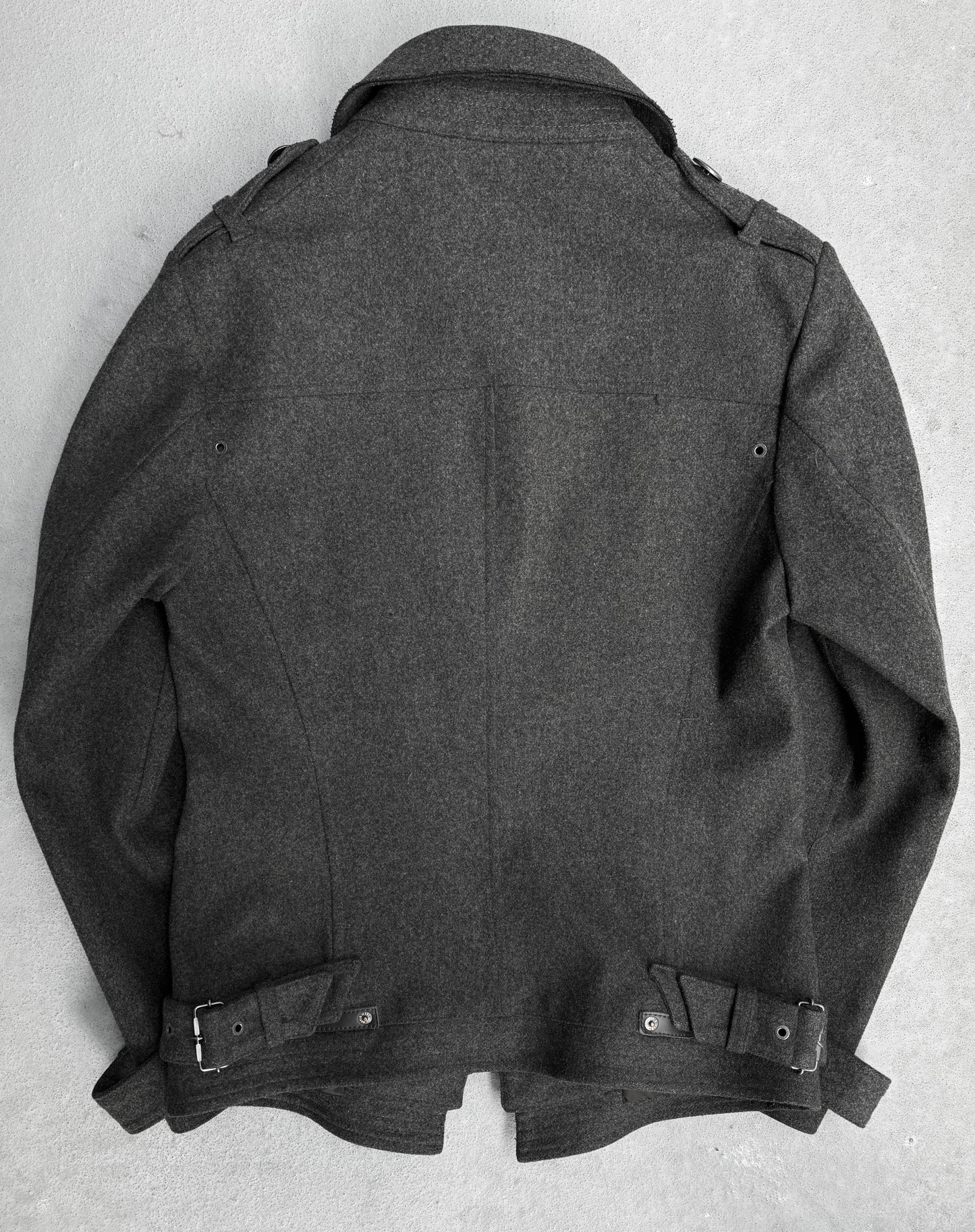 PPFM Early 00s ‘Napoleon’ Zip-up Grey Military Wool Jacket