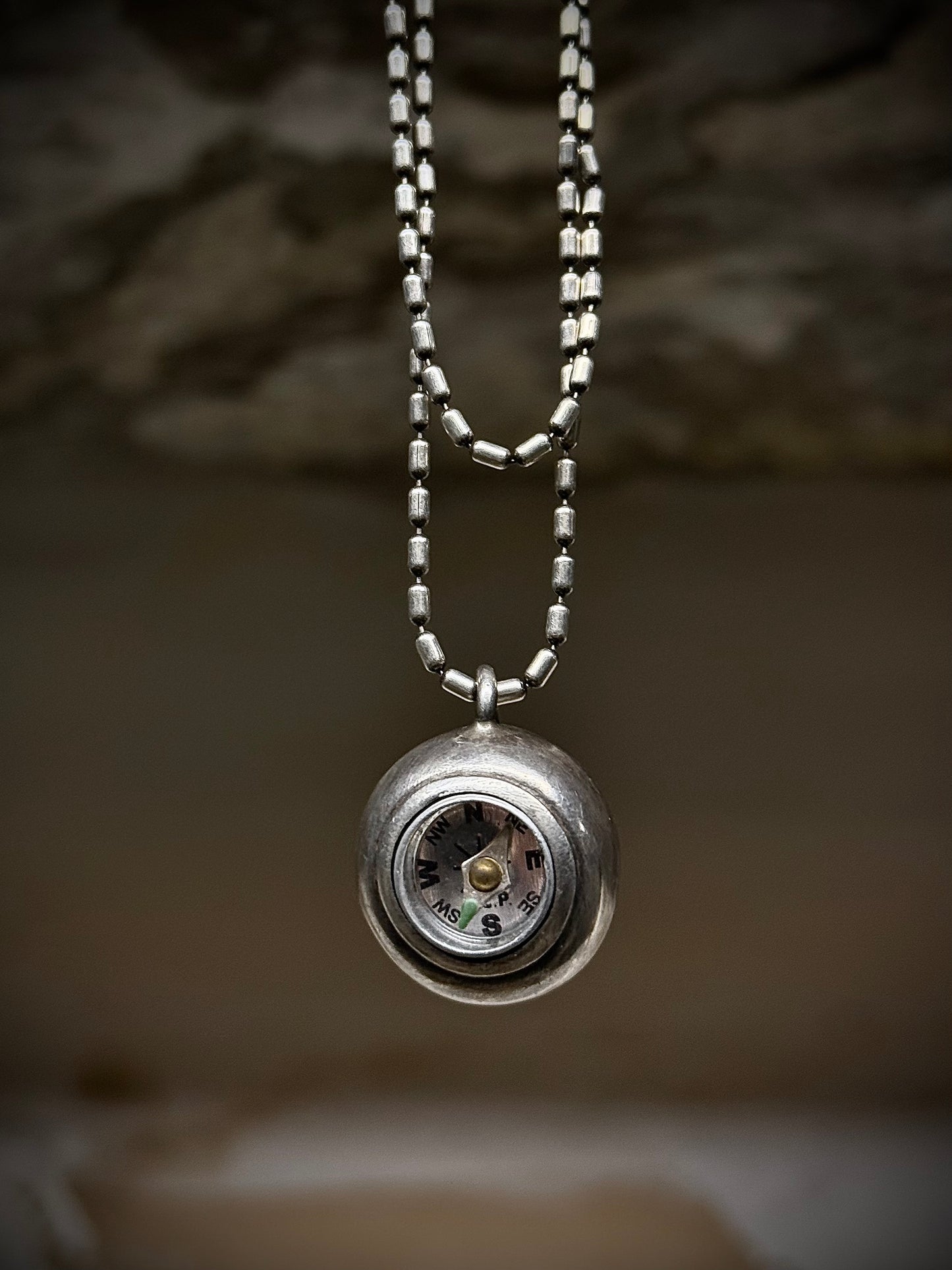 Carol Christian Poell ‘MM/2650’ Silver Compass Ball Pendant Necklace detail | DRIEW GARMENTS