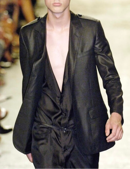 DIOR HOMME by Hedi Slimane SS07 "We Look Good Together" Metallic Two-Button Blazer