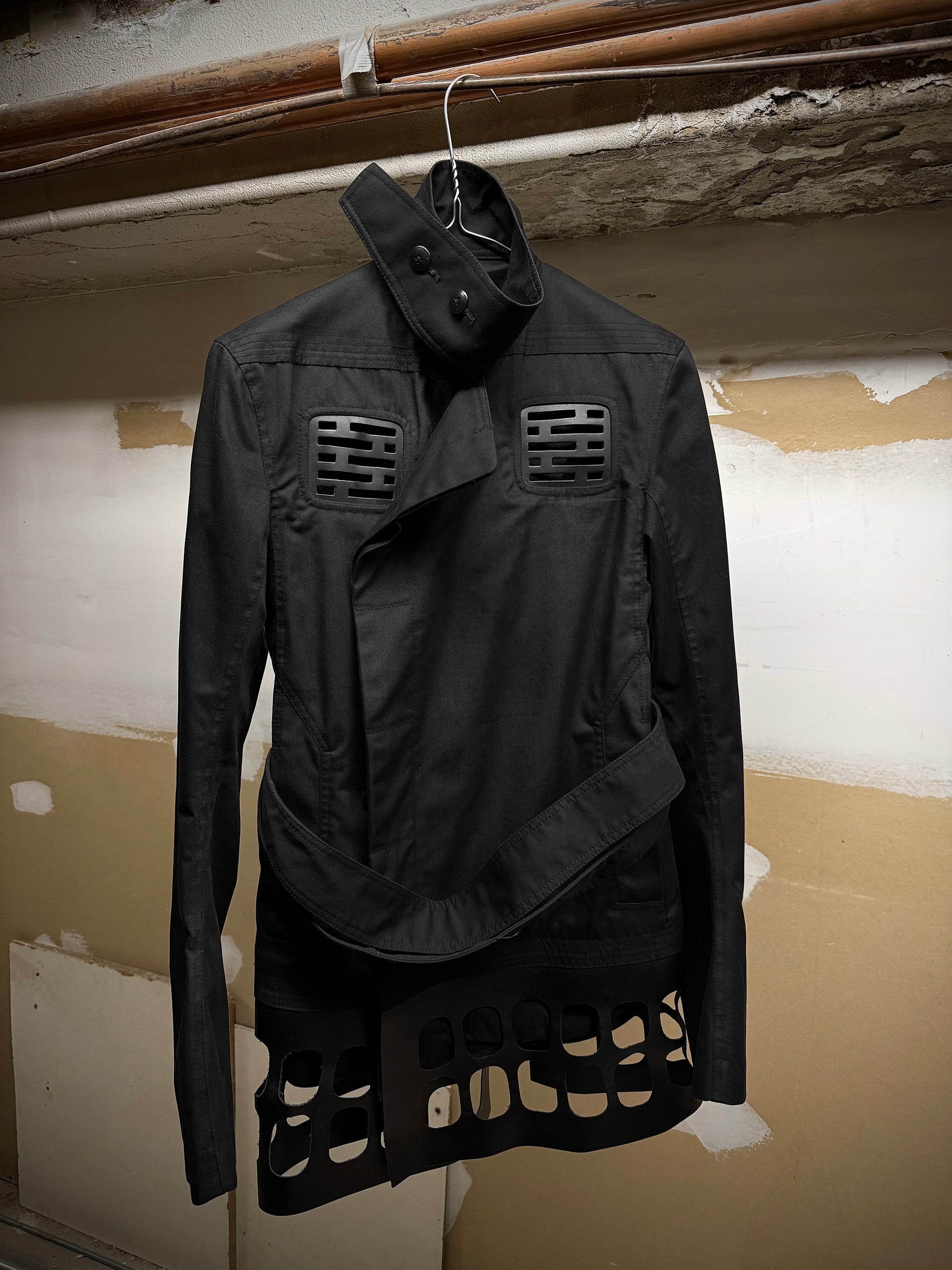 Rick Owens SS14 "VICIOUS" Faux Leather Cut-Out Cotton Trench Coat | Archive Fashion Toronto