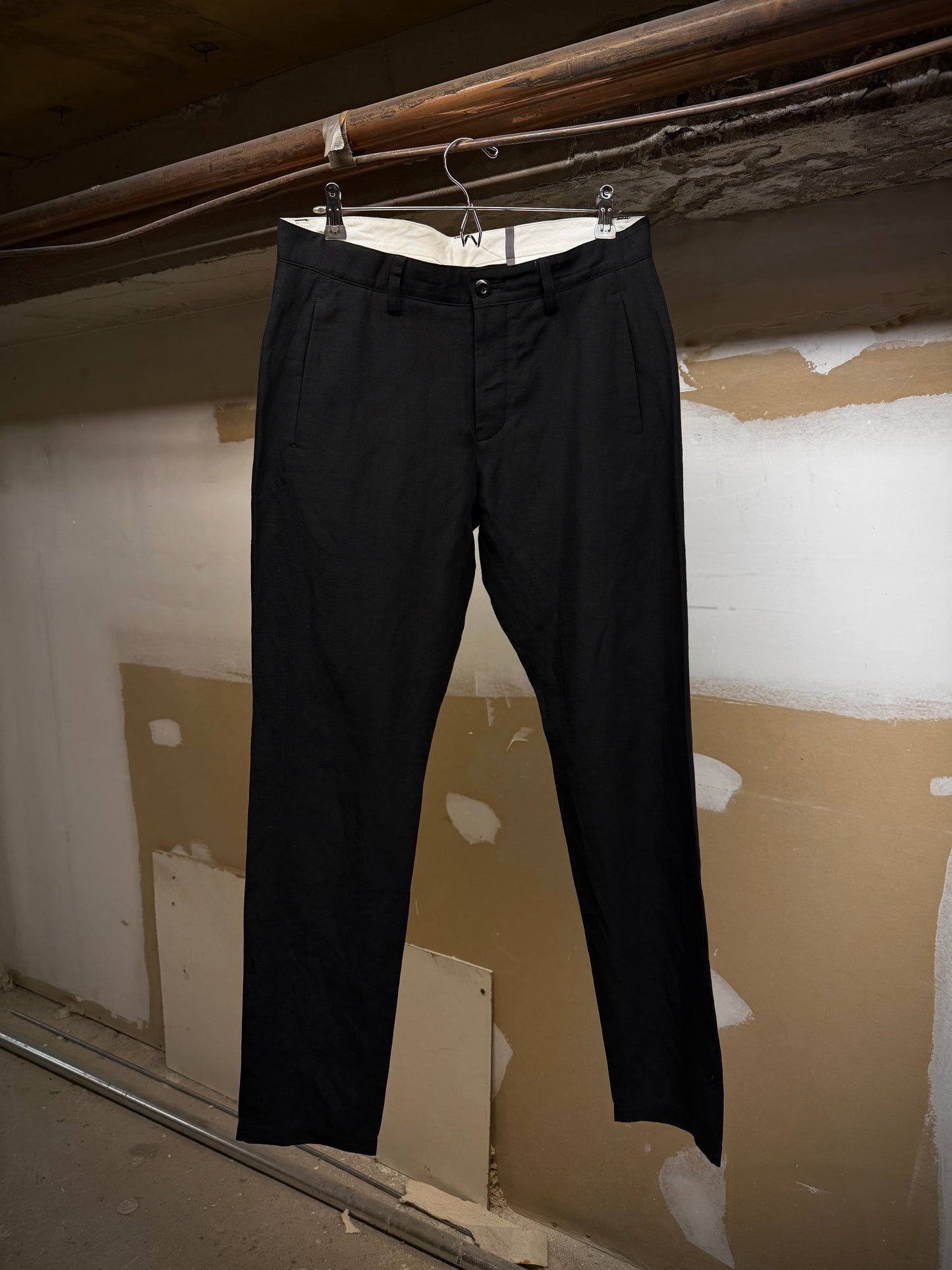 Attachment by Kazuyuki Kumagai Black Wool Linen Classic Dress Pants | Archive Fashion Toronto