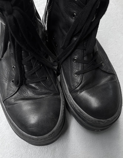 Rick Owens AW23 "LUXOR" Mega Bumper Leather Sneakers detail | DRIEW GARMENTS