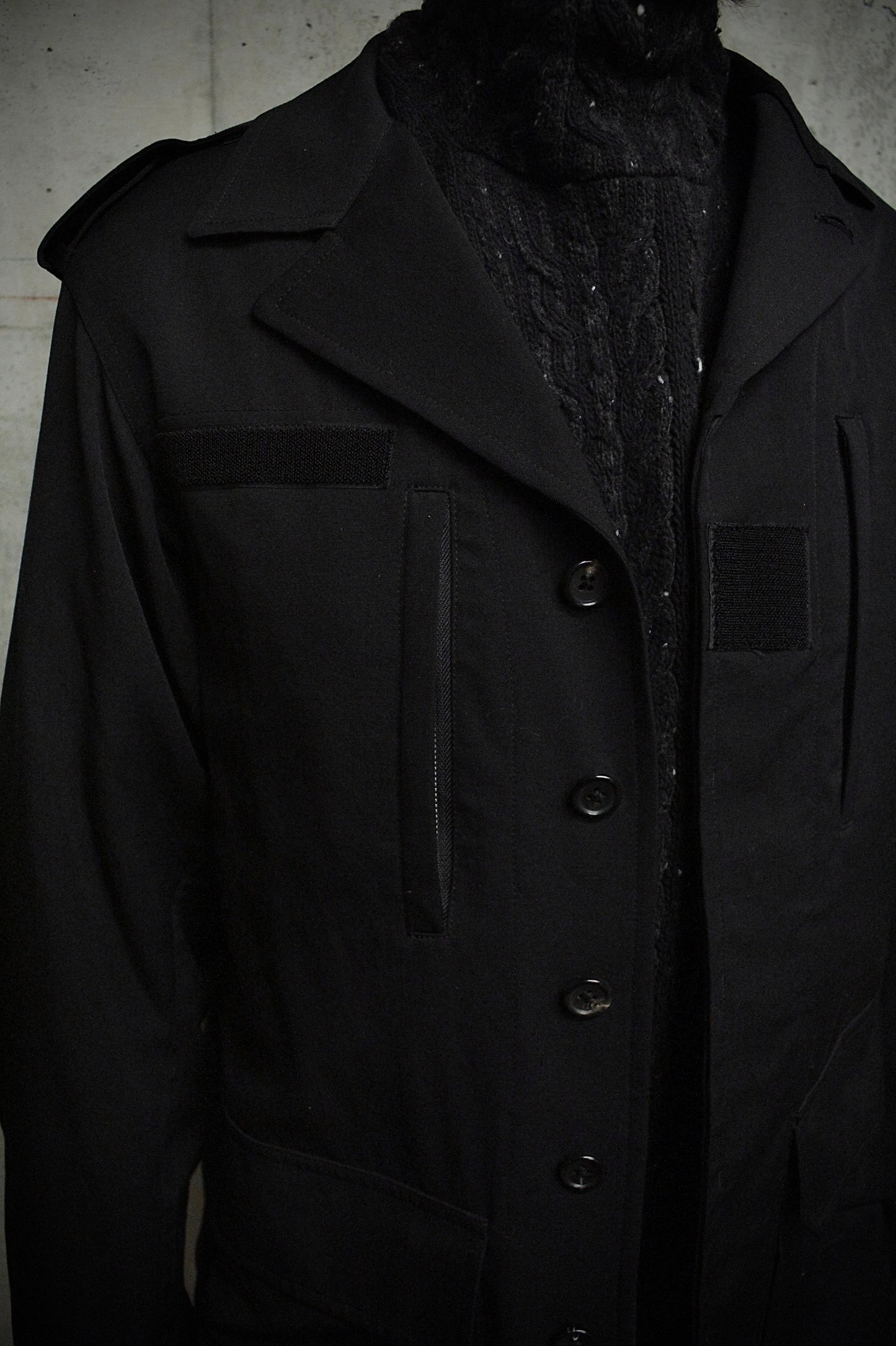 Yohji Yamamoto POUR HOMME AW16 Unlined Wool Gabardine Military Field Jacket detail | DRIEW GARMENTS