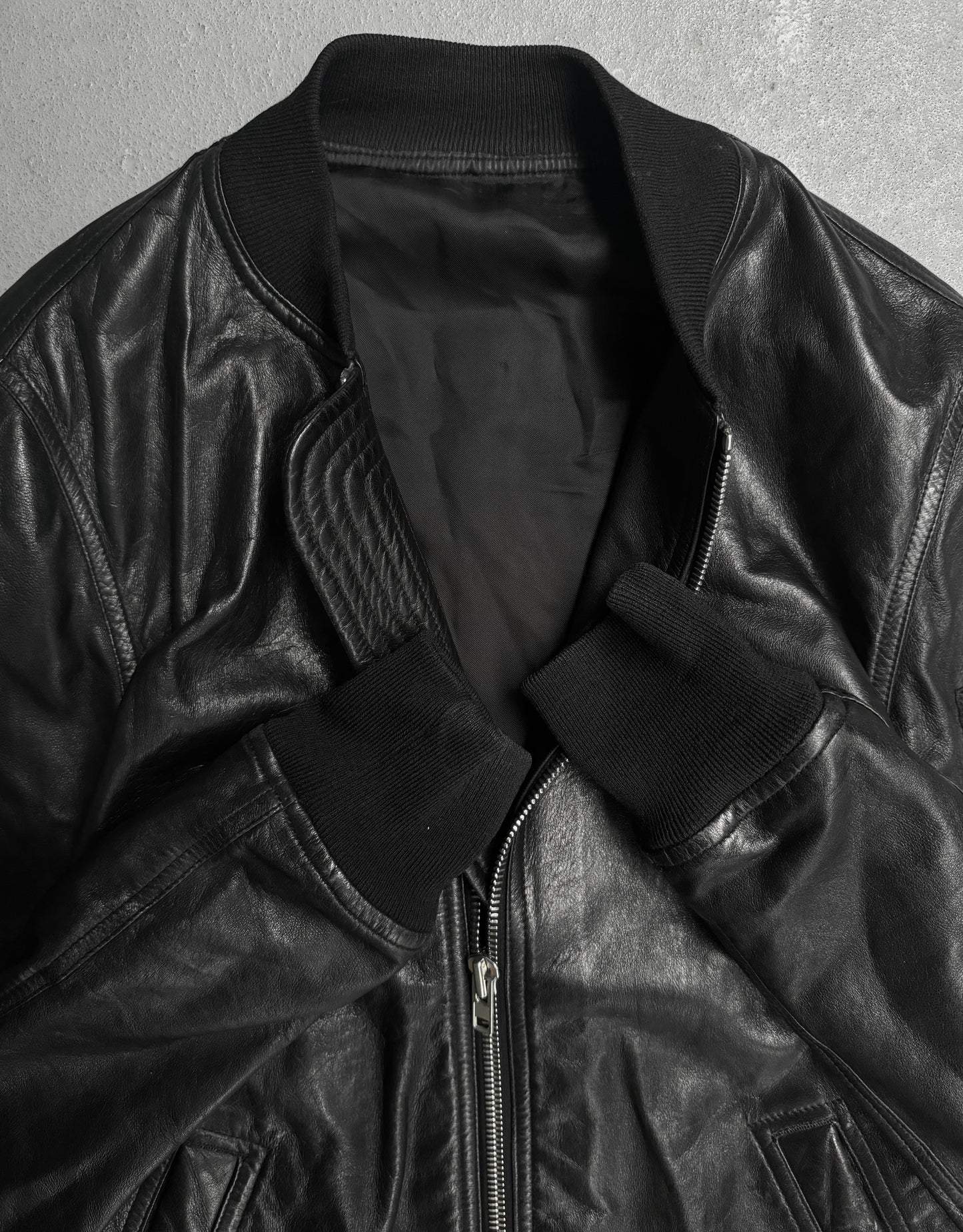 Rick Owens AW14 "MOODY" Lamb Leather MA-1 Bomber Jacket