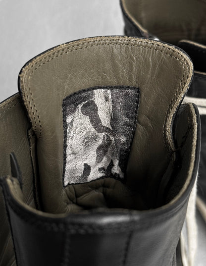 Rick Owens SS19 “BABEL” Oiled Calfskin Leather Ramones Sneakers