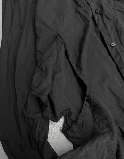 BLACK COMME des GARÇONS SS19 Distressed Side Cut-Out Shirt