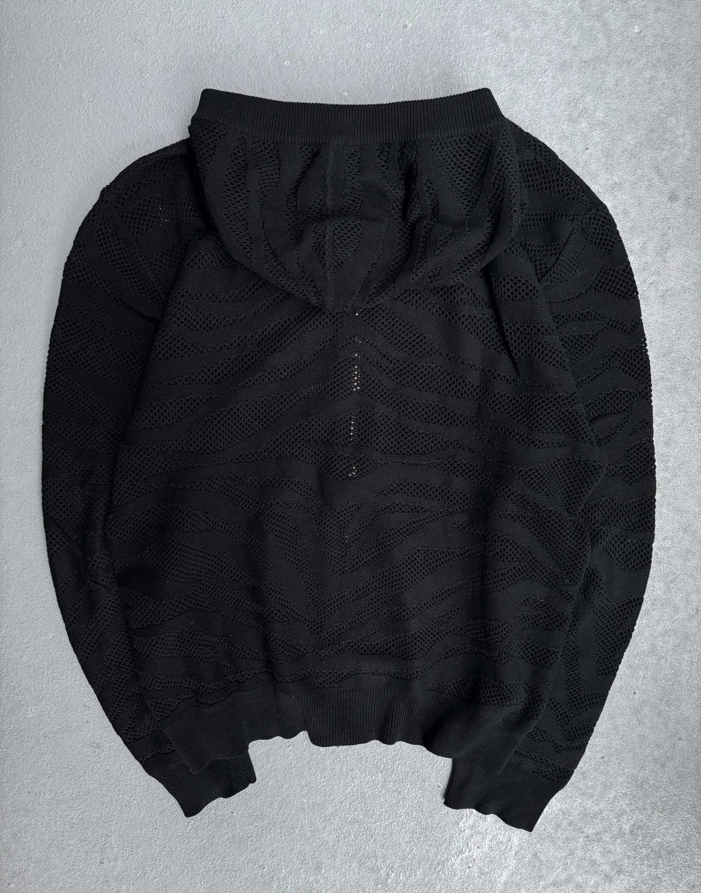 BALMAIN by Olivier Rousteing SS15 Gold Hardware Zebra See-through Zip Up Hoodie