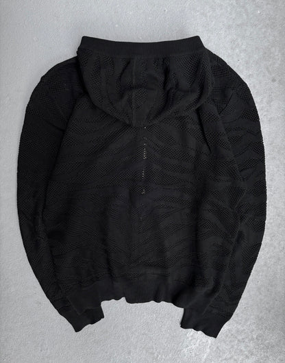 BALMAIN by Olivier Rousteing SS15 Gold Hardware Zebra See-through Zip Up Hoodie