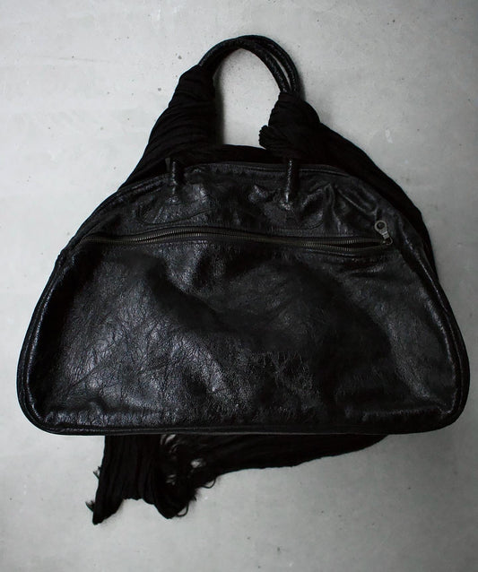 Jas M.B Early 00s Cracked Lambskin Leather Handbag