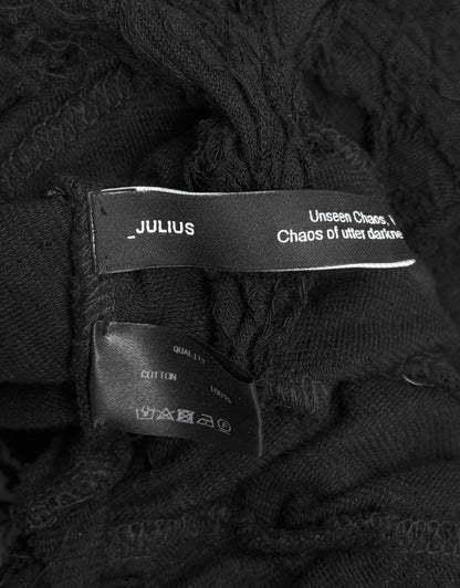 Julius_7 SS25 “anima;” Distressed Jacquard Cotton Long Gloves