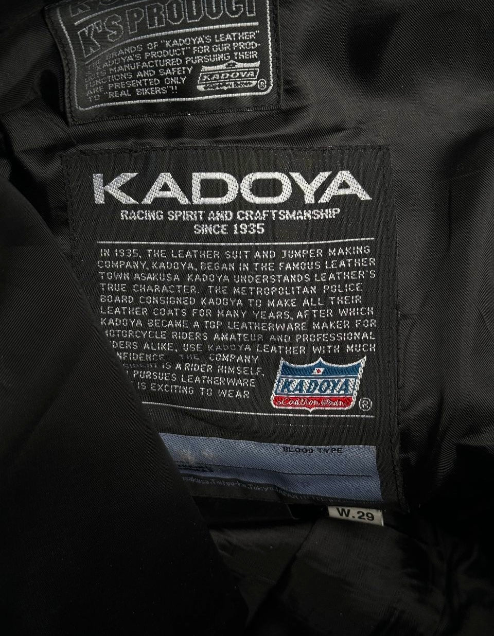 KADOYA K’s Leather Early 00s Bootcut Flare Cowhide Leather Motorcycle Pants