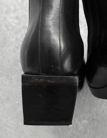 Rick Owens SS22 "FOGACHINE" Heeled Sliver Calf Leather Chelsea Boots detail | DRIEW GARMENTS