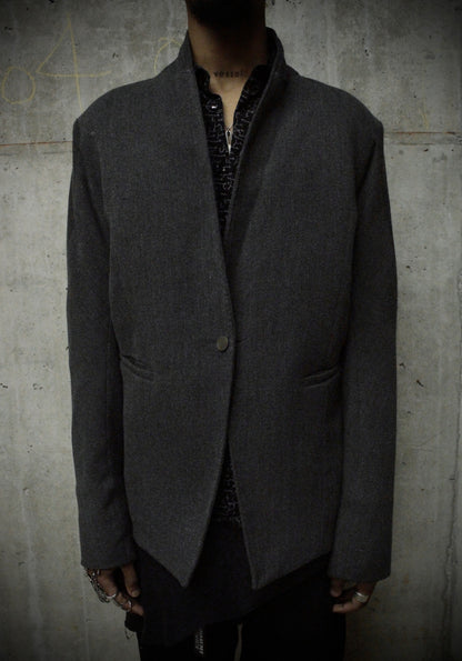 Boris Bidjan Saberi AW13-14 'SUIT2-F1115' Dark Grey Tape Seam Shawl Collar Blazer
