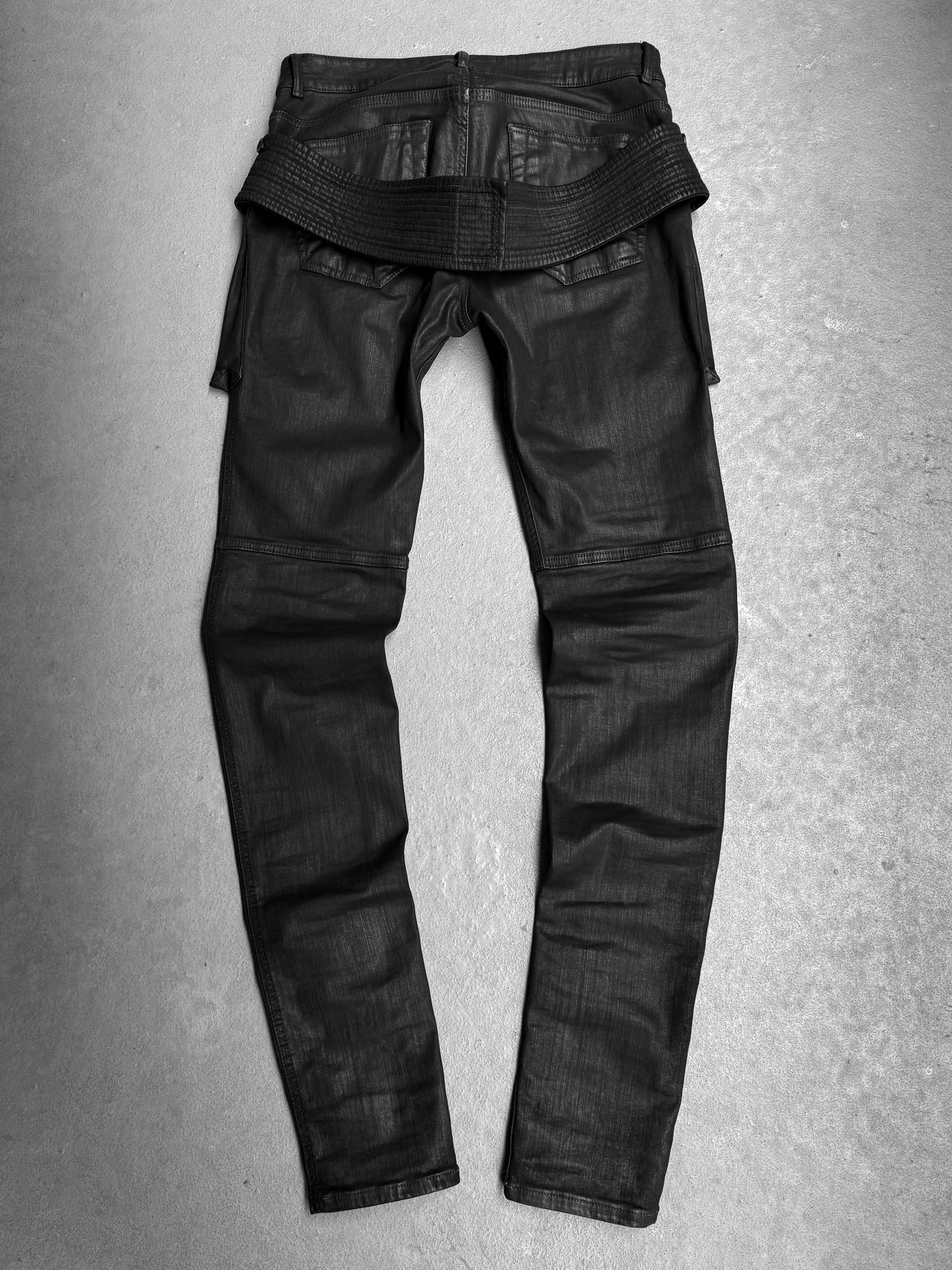 Rick Owens DRKSHDW SS21 "PHLEGETHON" Waxed Easy Creatch Skinny Denim