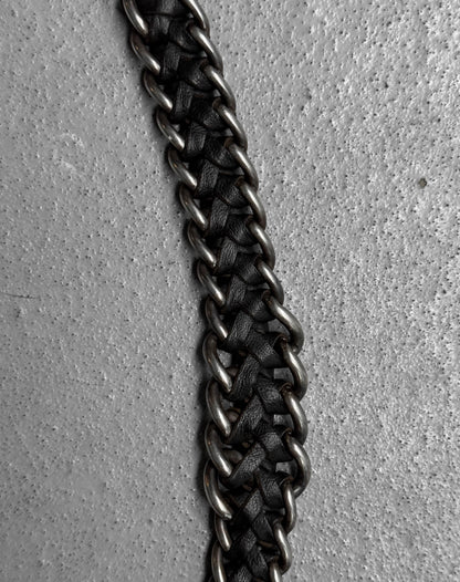 WERKSTATT:MÜNCHEN Leather Silver Curl Bracelet